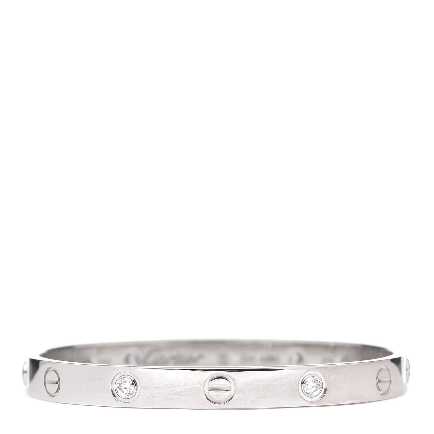 18K White Gold 4 Diamond LOVE Bracelet 16