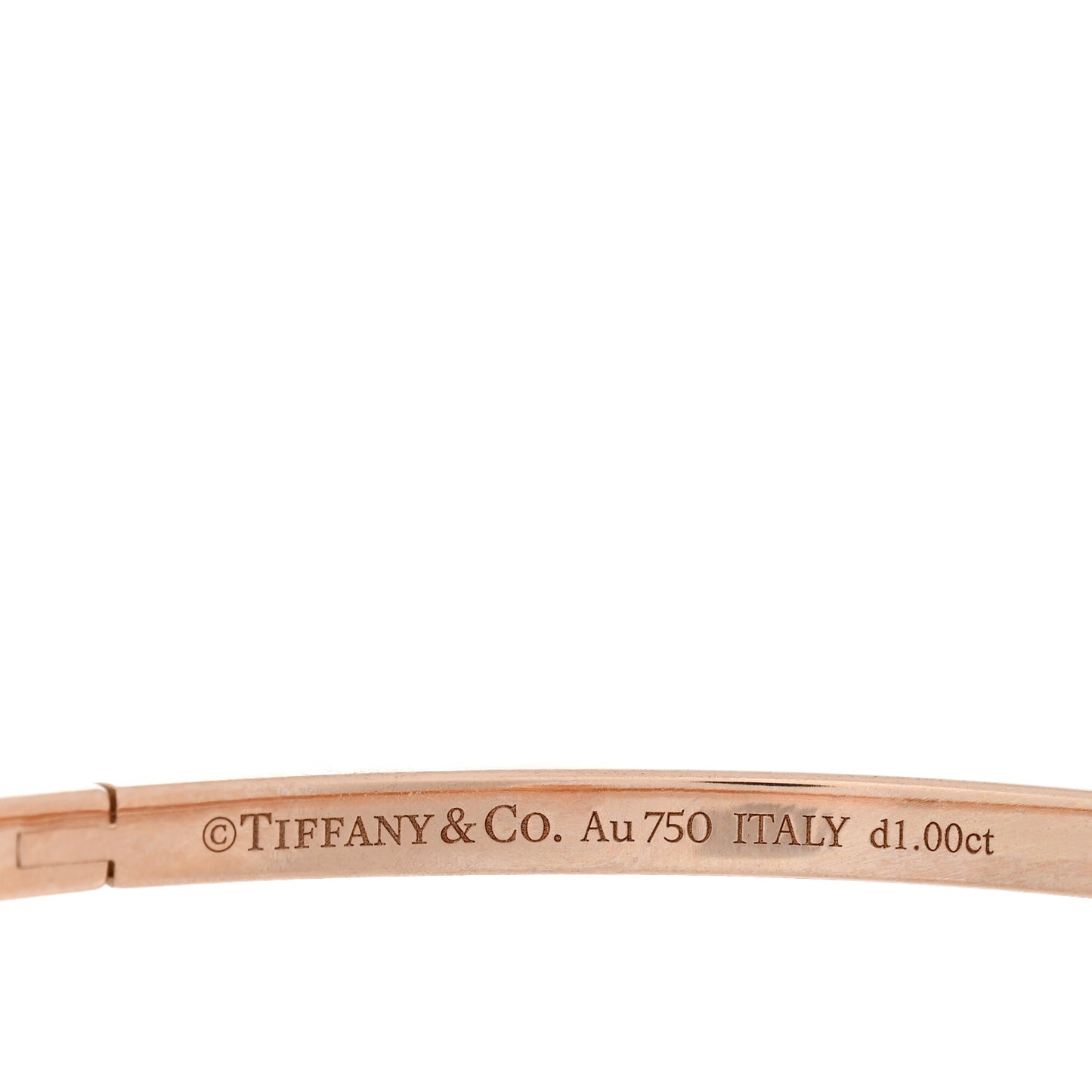 18K Rose Gold Diamond Narrow T1 Hinged Bangle Bracelet