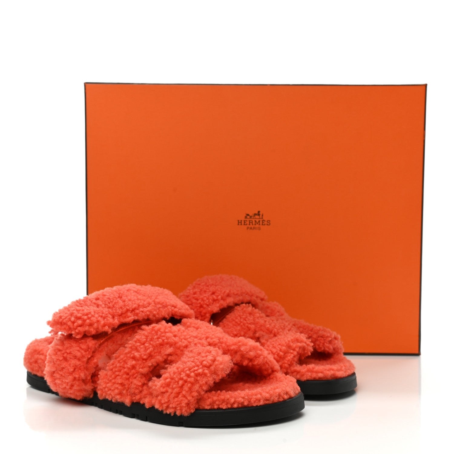 Hermes Woolskin Womens Chypre Sandals 38 Orange 8 of 8