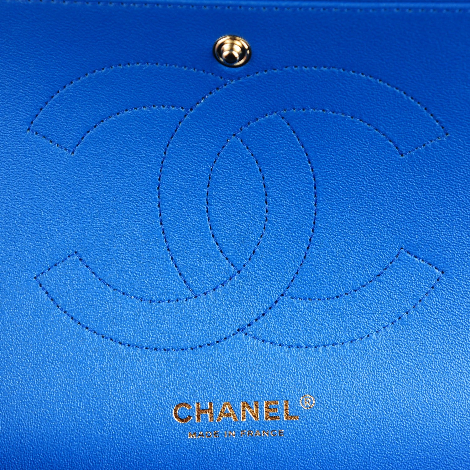Chanel Lambskin Quilted Jumbo Double Flap Blue 7 of 8