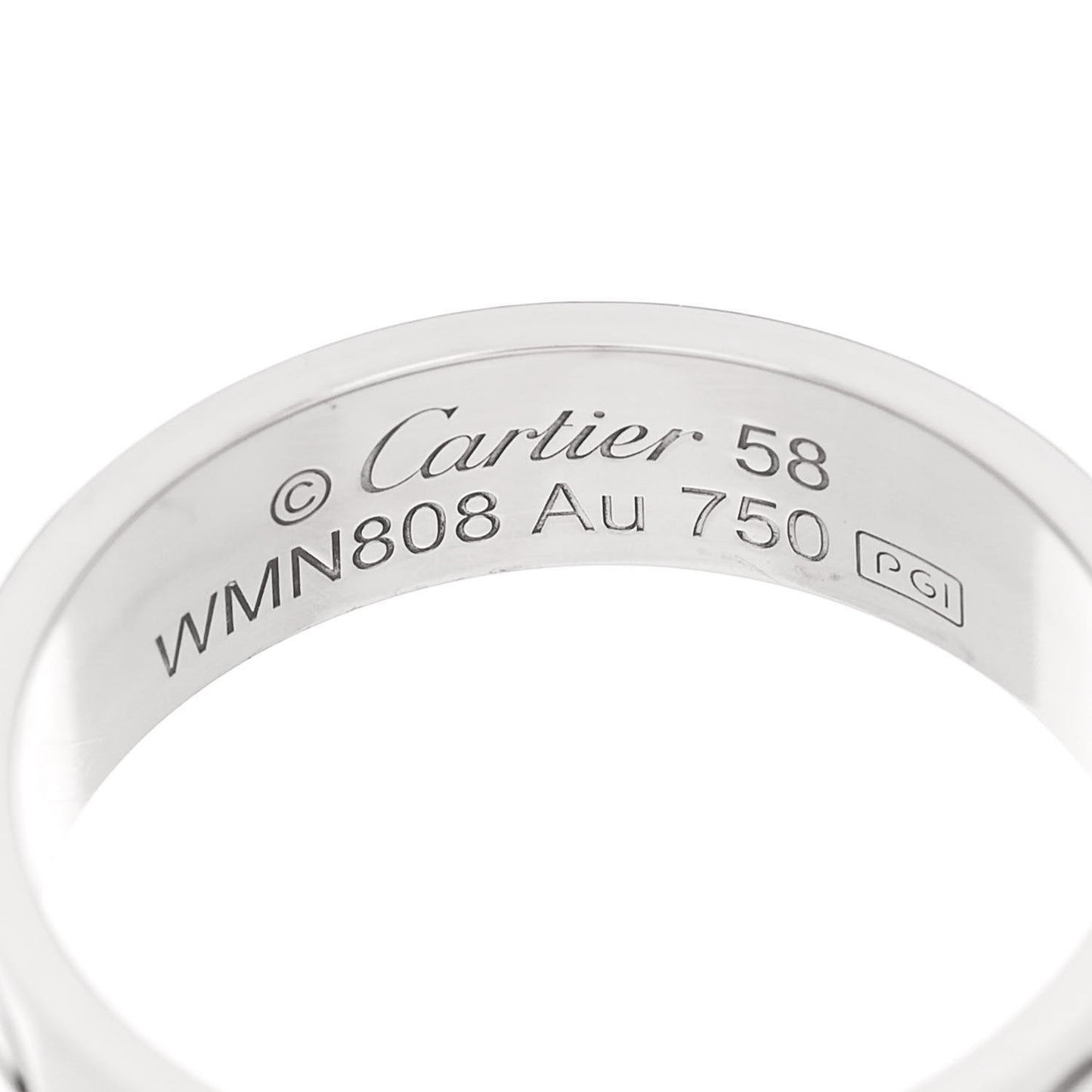 18K White Gold 5.5mm LOVE Ring 58 8.5