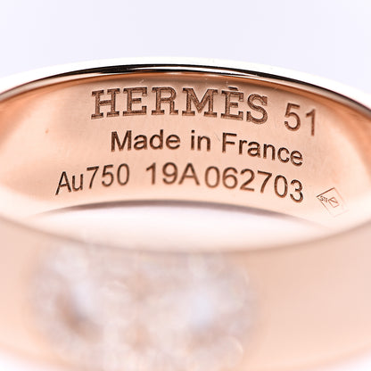 Hermes 18K Rose Gold Diamond PM H D'Ancre Ring 51 5.75 3 of 3