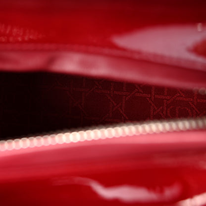 Christian Dior Patent Cannage Medium Lady Dior Red 5 of 10