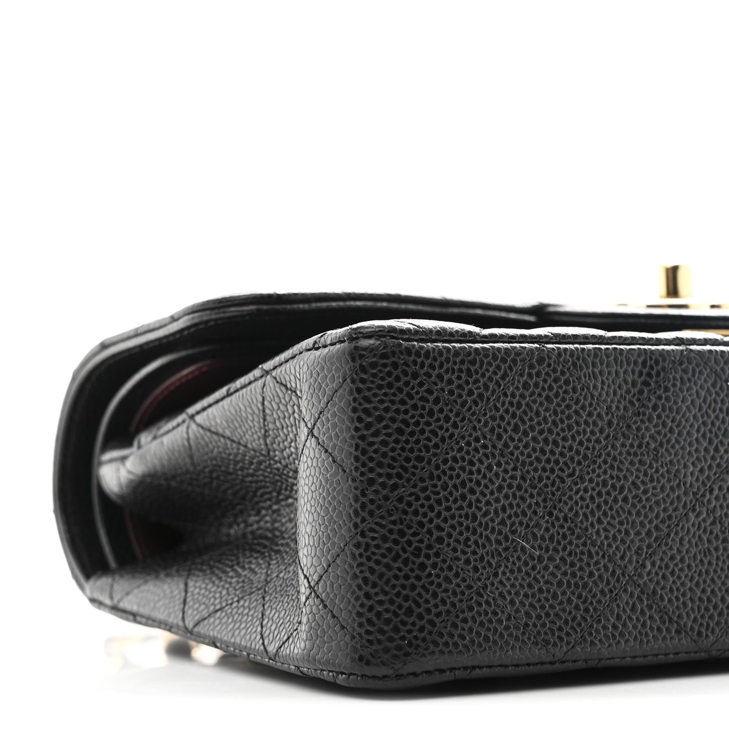 Caviar Quilted Small Double Flap Black