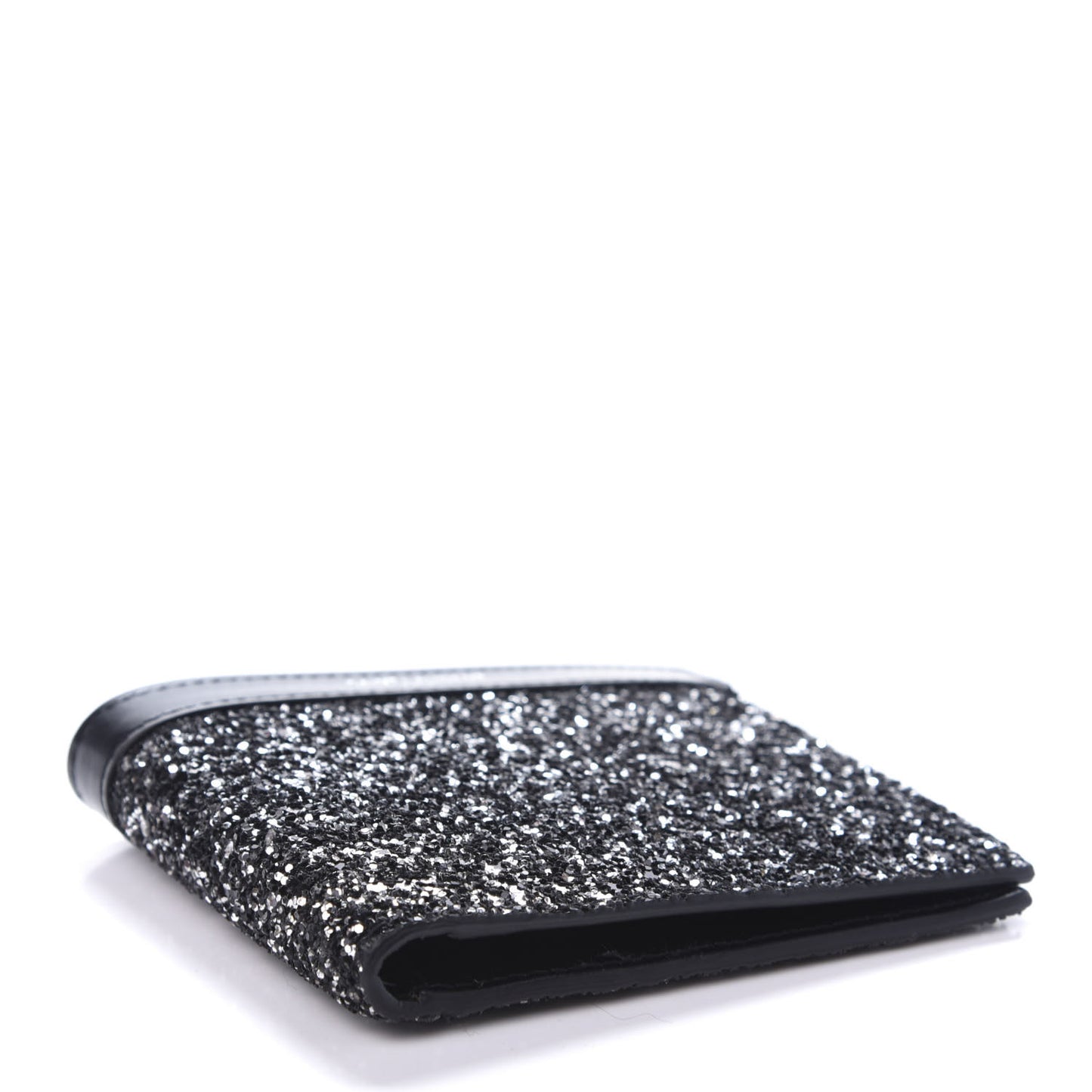 Calfskin Sequin Bifold Wallet Gunmetal