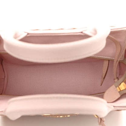 Prada Wicker Canvas Shoulder Bag Pink 7 of 12
