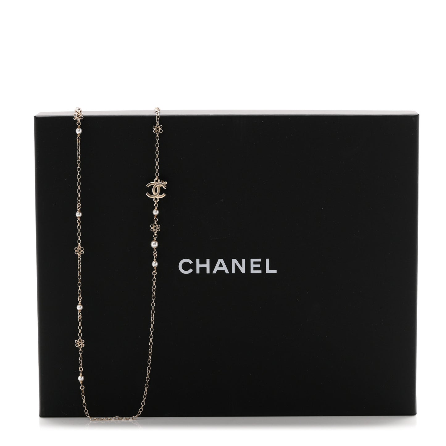 Crystal CC Flower Necklace Gold