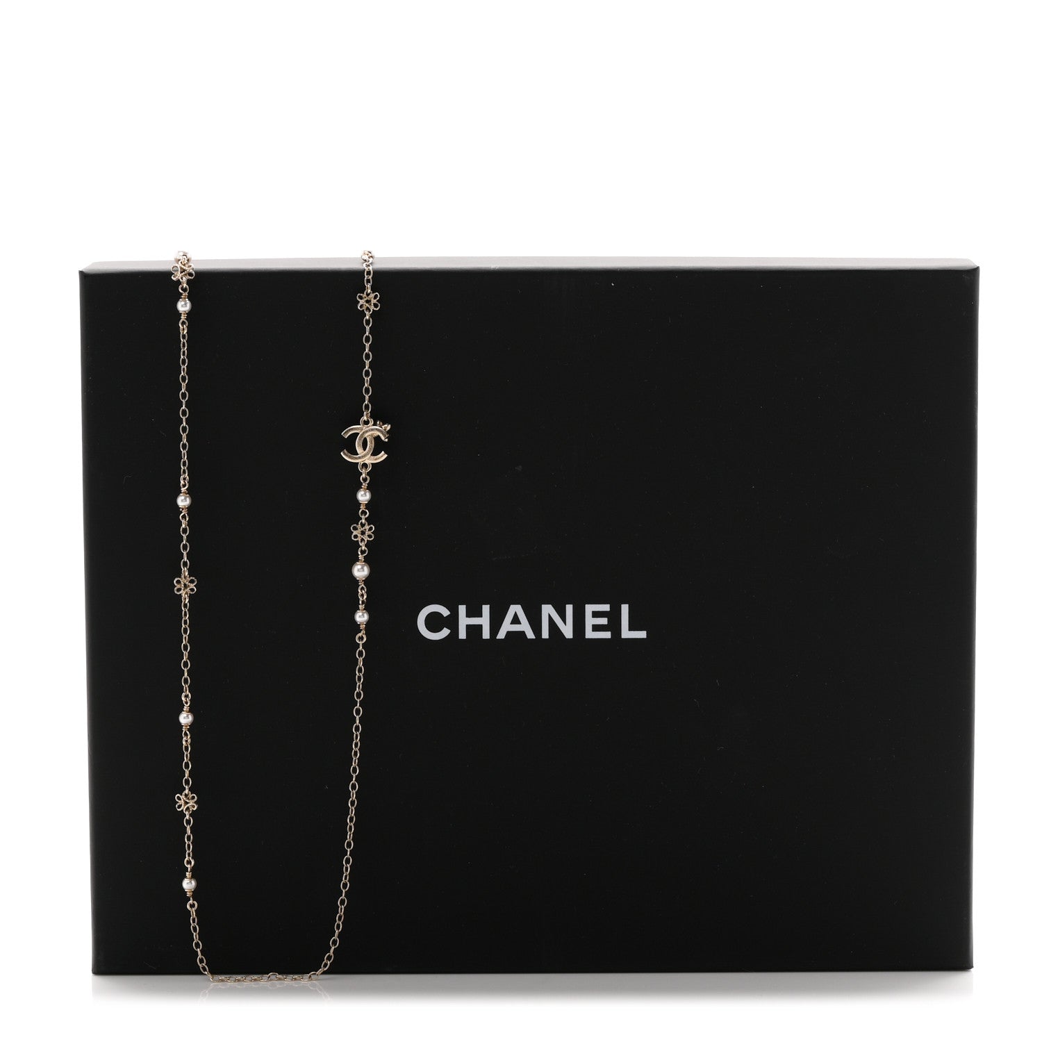Chanel Crystal CC Flower Necklace Gold 7 of 7