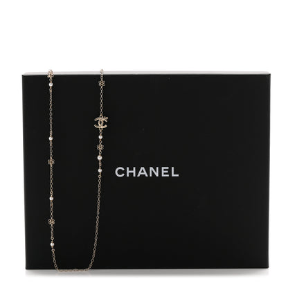Chanel Crystal CC Flower Necklace Gold 7 of 7