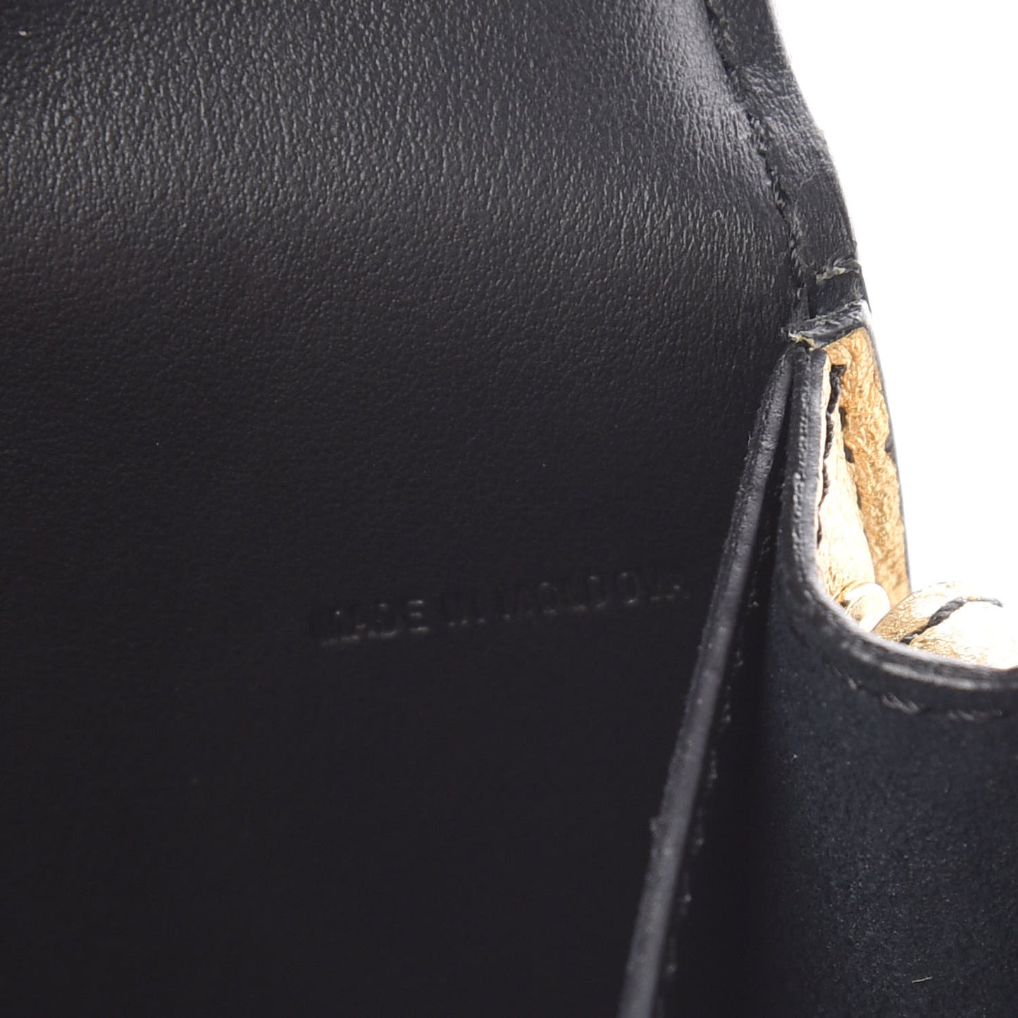 Metallic Soft Grain Calfskin Mini Phone Buckle Bag Gold