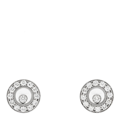 Chopard 18K White Gold Happy Diamonds Icons Round Earrings 1 of 5