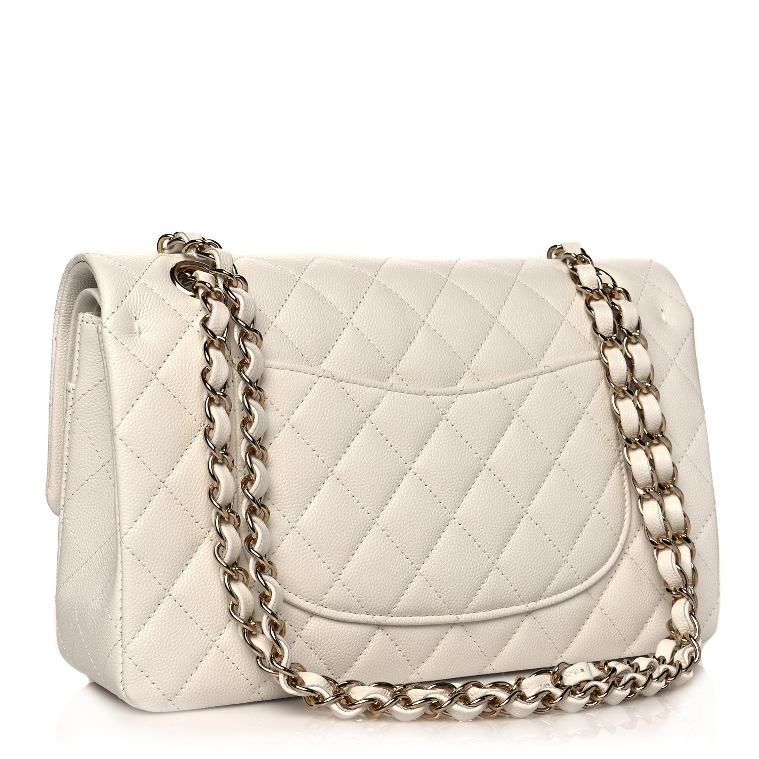 Chanel Caviar Quilted Medium Double Flap White 3 of 10