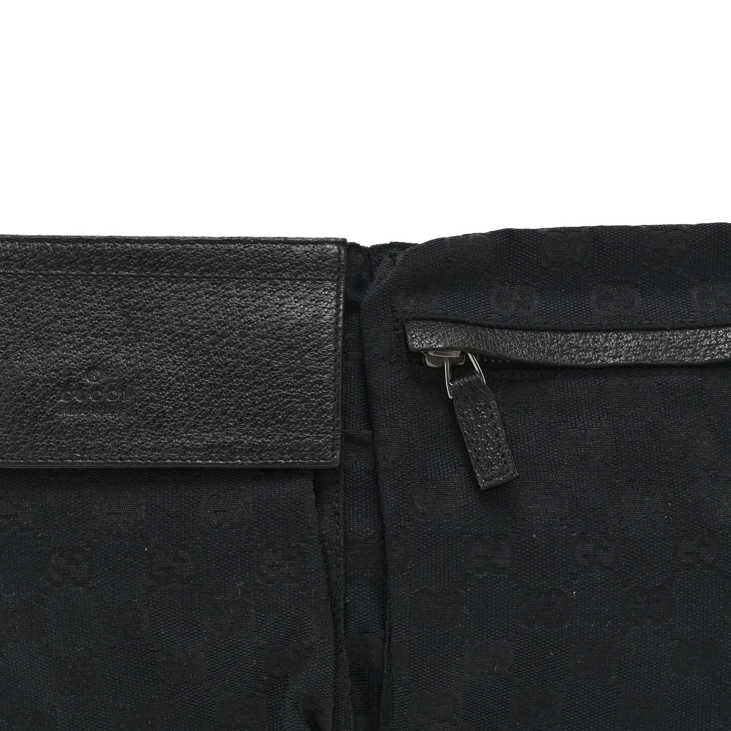 GG Monogram Double Pocket Belt Bag Black