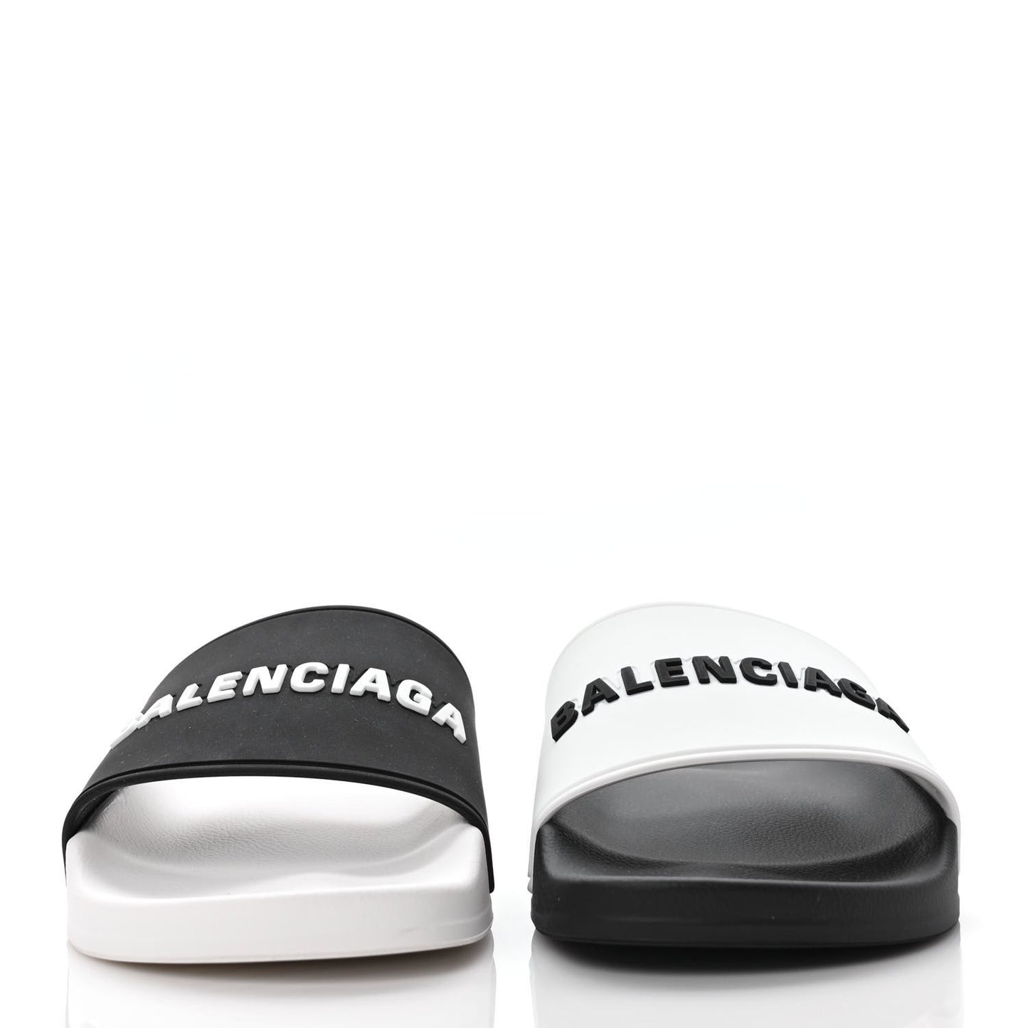 Rubber Womens Logo Pool Slide Sandals 39 Black White