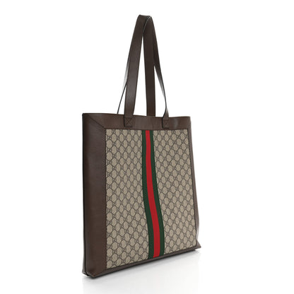 Gucci GG Supreme Monogram Web Large Ophidia Vertical Shopping Tote Brown 4 of 13