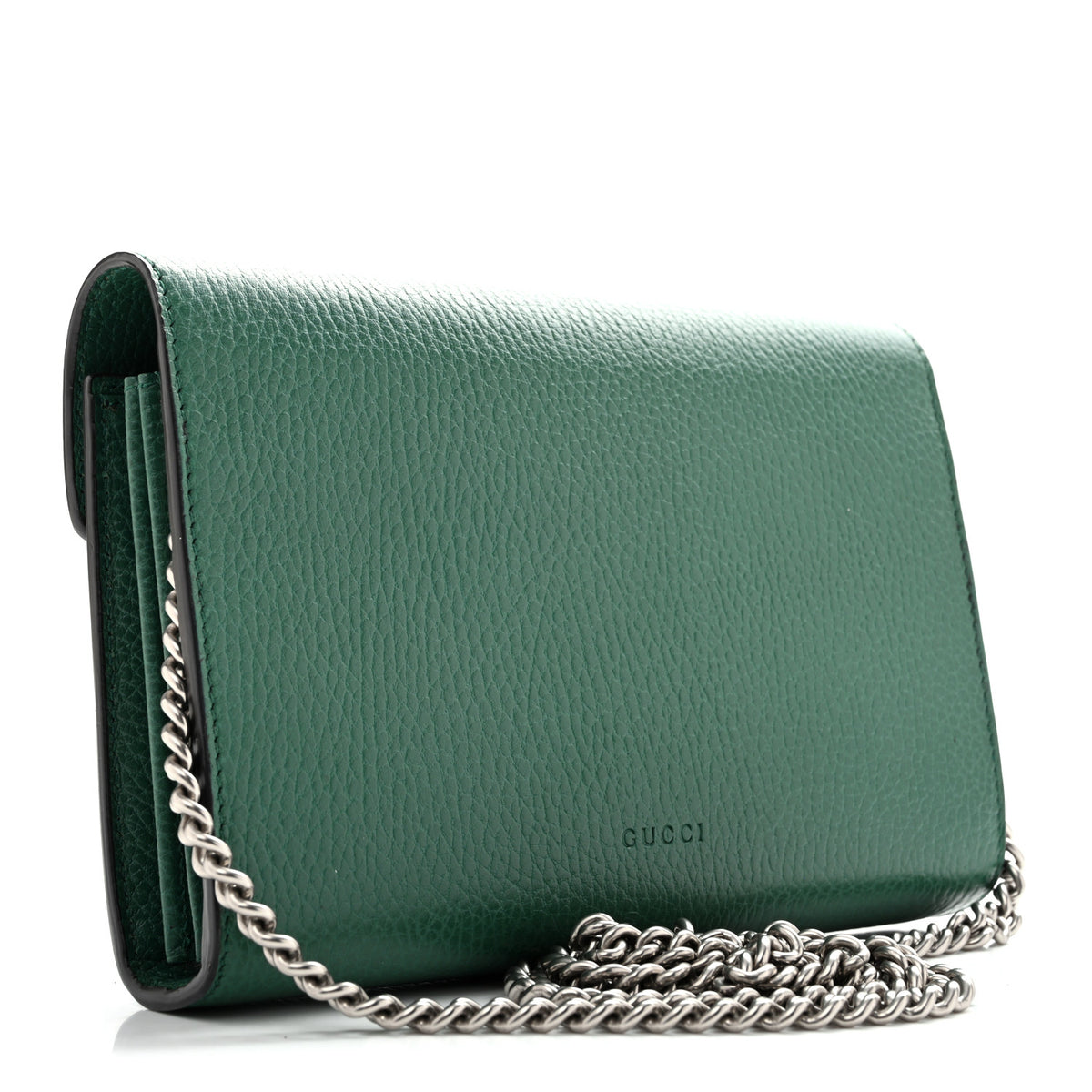 Gucci Calfskin Mini Dionysus Chain Wallet Emerald 3 of 11