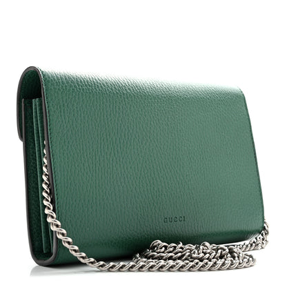 Gucci Calfskin Mini Dionysus Chain Wallet Emerald 3 of 11