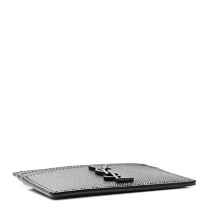 Saint Laurent Grain De Poudre Monogram Credit Card Case Black 4 of 8