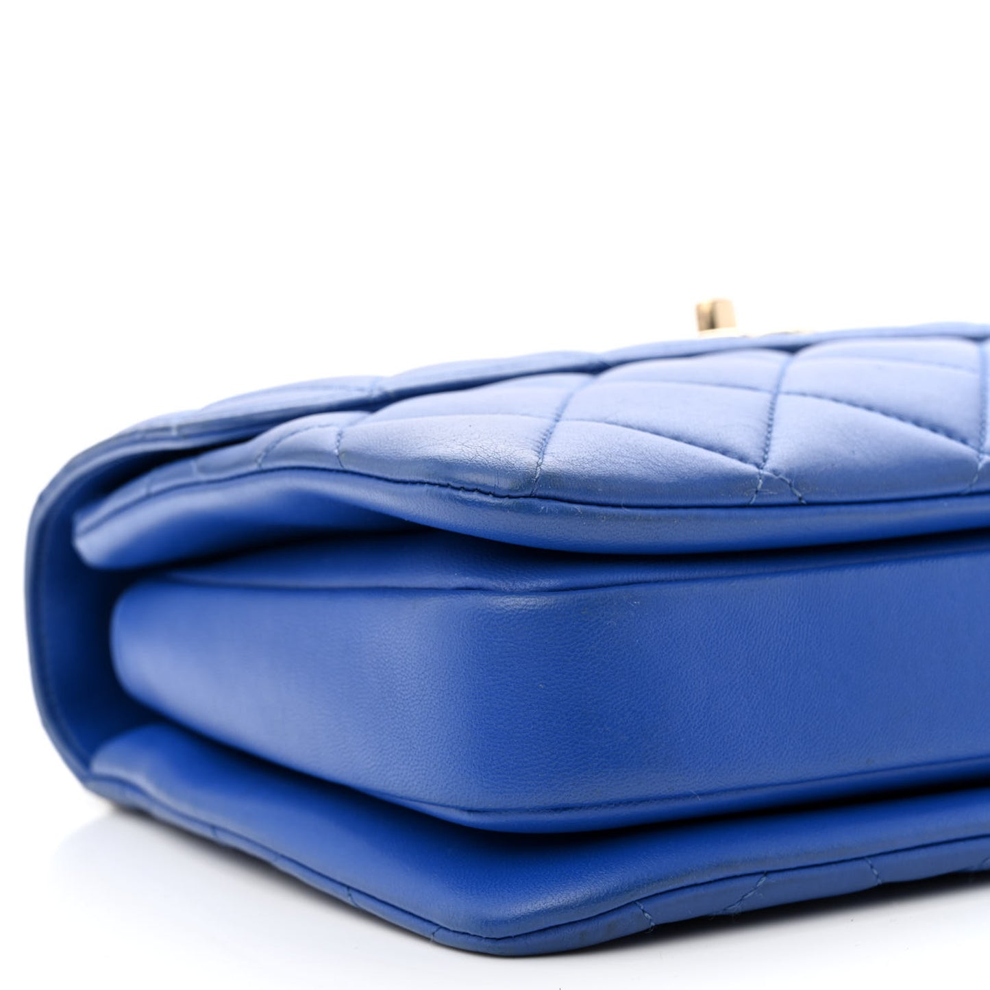 Lambskin Quilted Small Trendy CC Flap Dual Handle Bag Blue