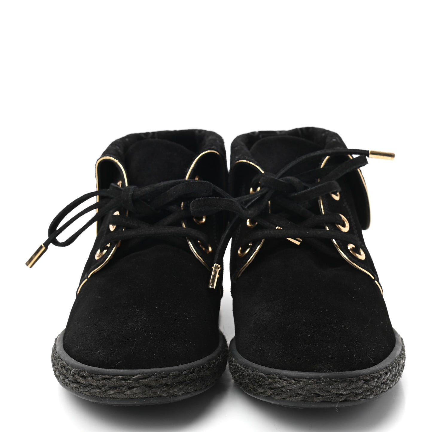 Suede Fold Over Sneakers 35.5 Black