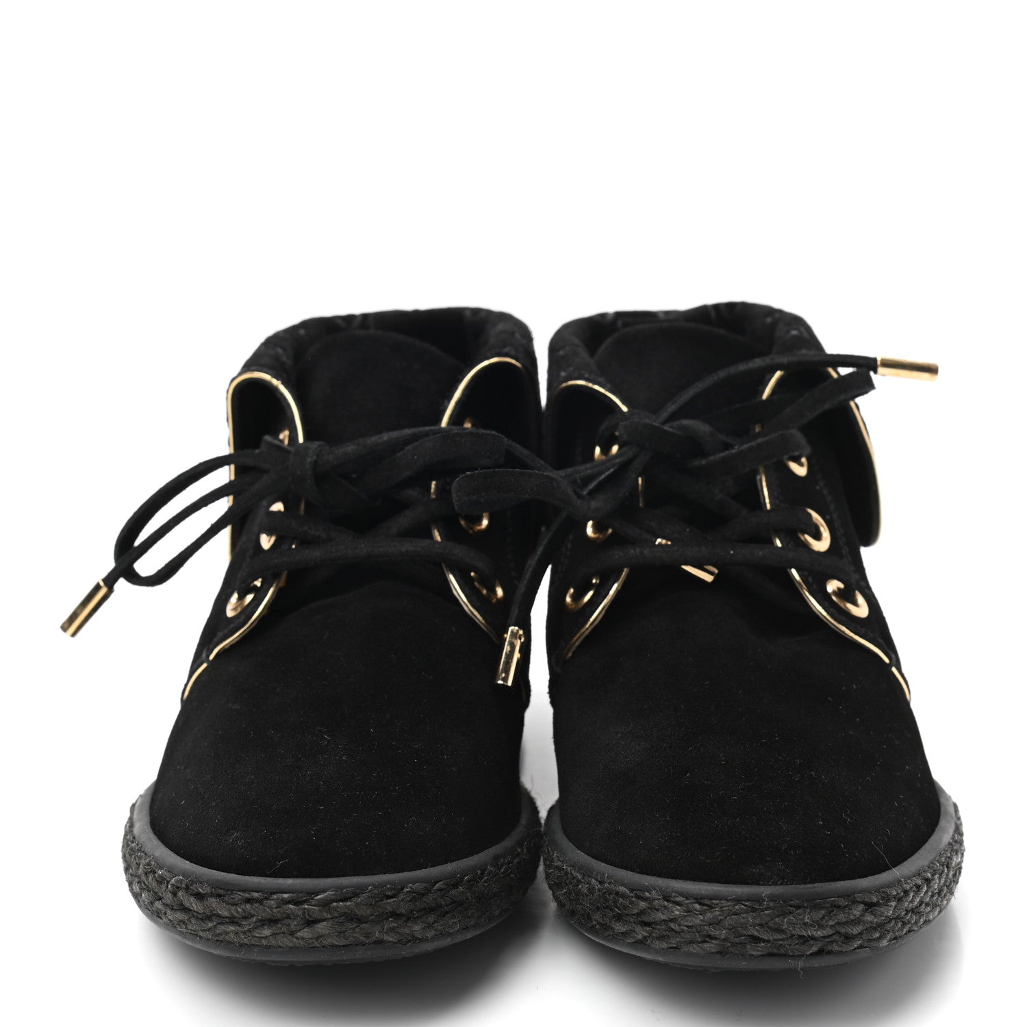 Louis Vuitton Suede Fold Over Sneakers 35.5 Black 2 of 9