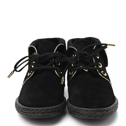 Louis Vuitton Suede Fold Over Sneakers 35.5 Black 2 of 9