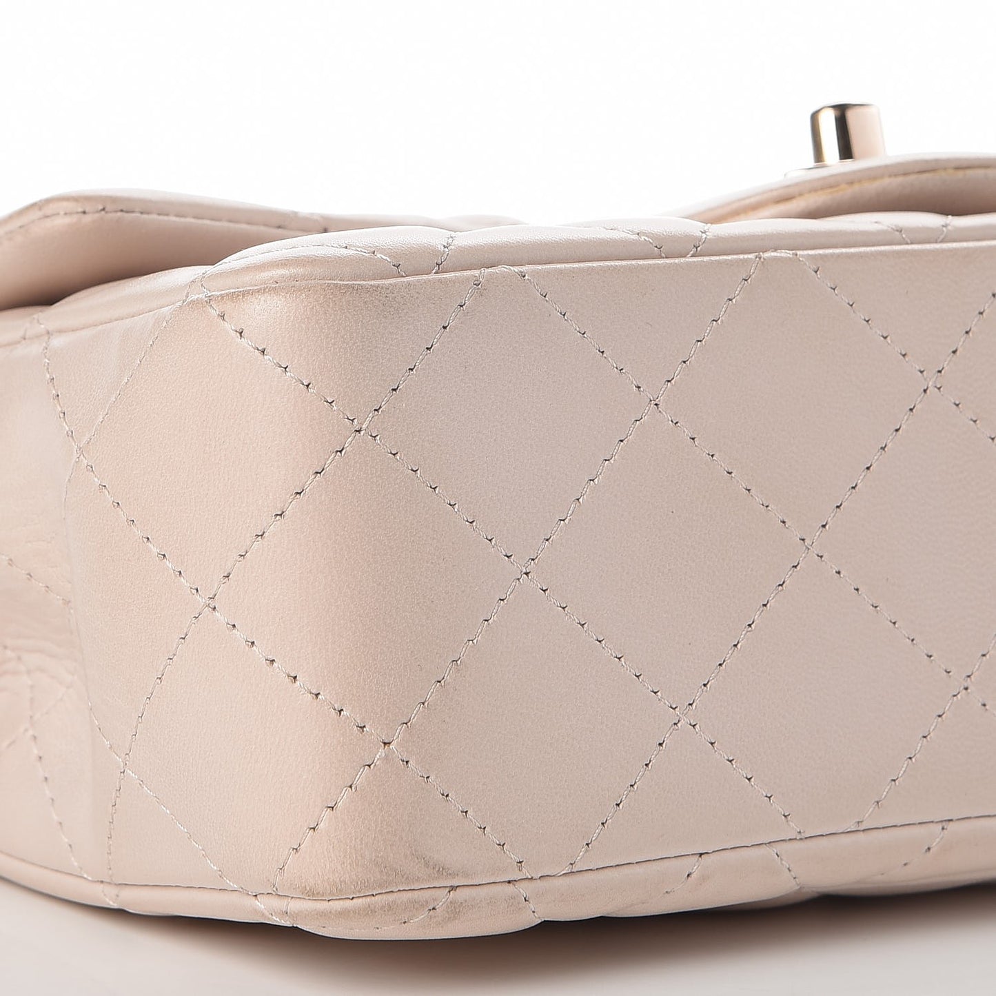 Lambskin Quilted Mini Rectangular Flap Light Pink