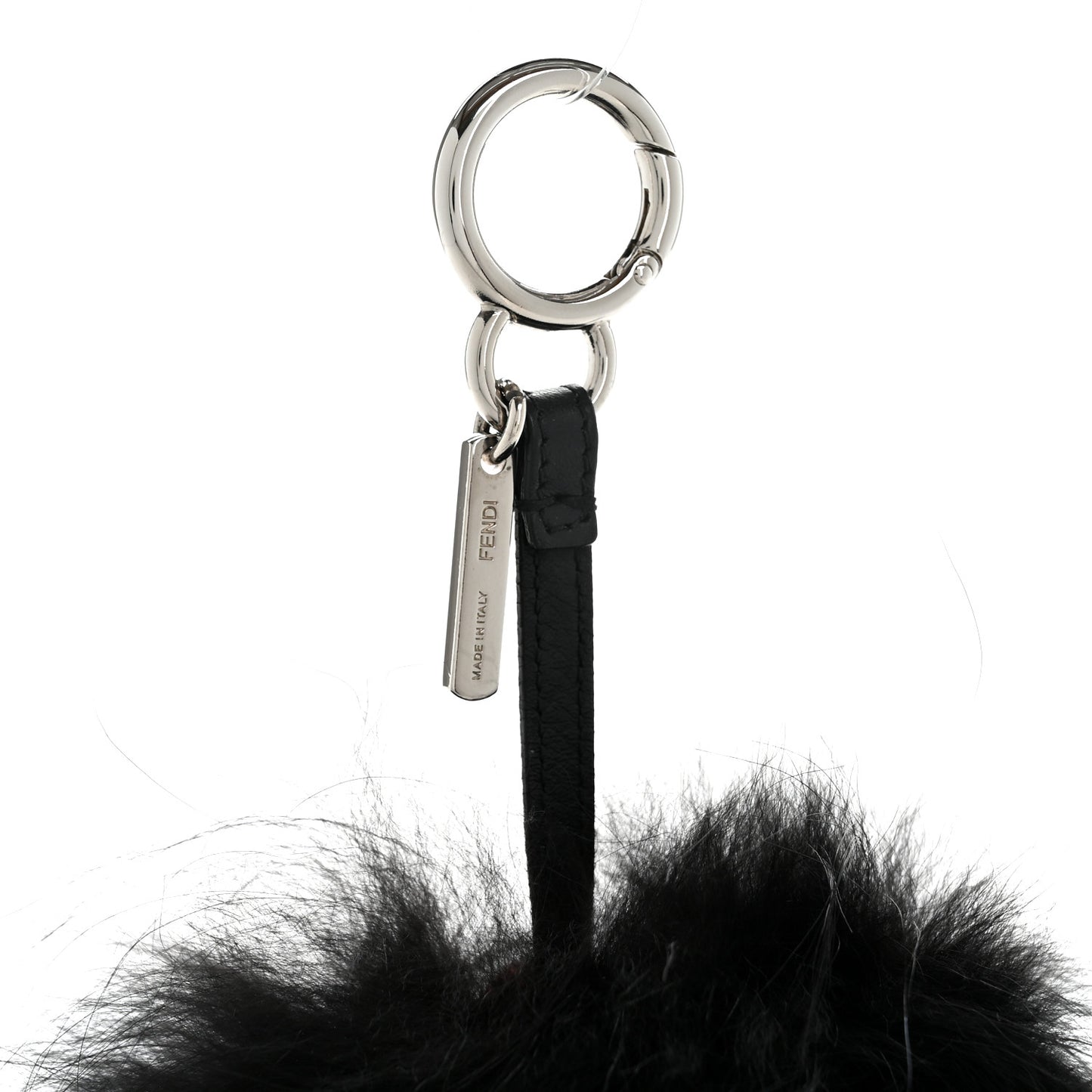 Rabbit Mink Fox Fur Dragoo Monster Bag Bug Charm Black