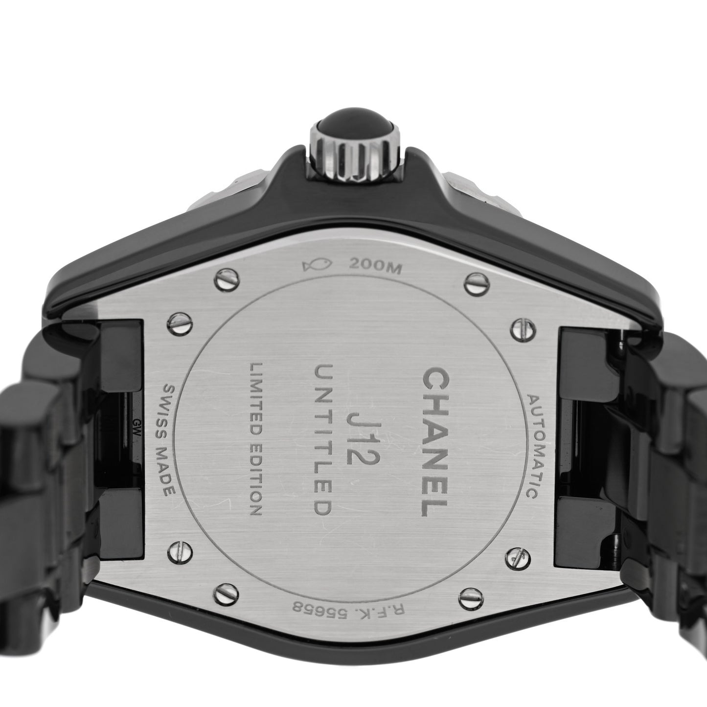 Stainless Steel Ceramic 38mm J12 Untitled Automatic Watch Black