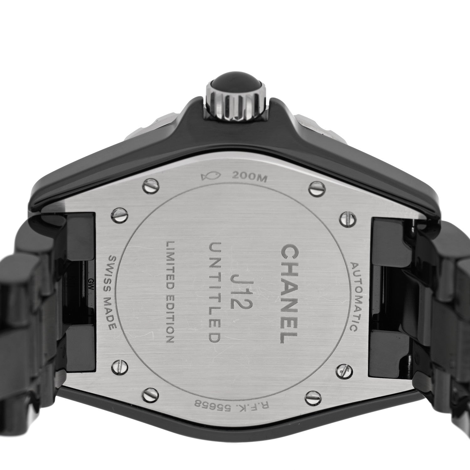 Chanel Stainless Steel Ceramic 38mm J12 Untitled Automatic Watch Black 4 of 5