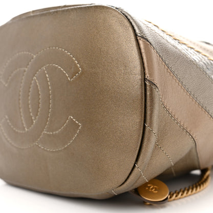 Chanel Metallic Calfskin Snakeskin Chevron Quilted Backpack Multicolor 10 of 10