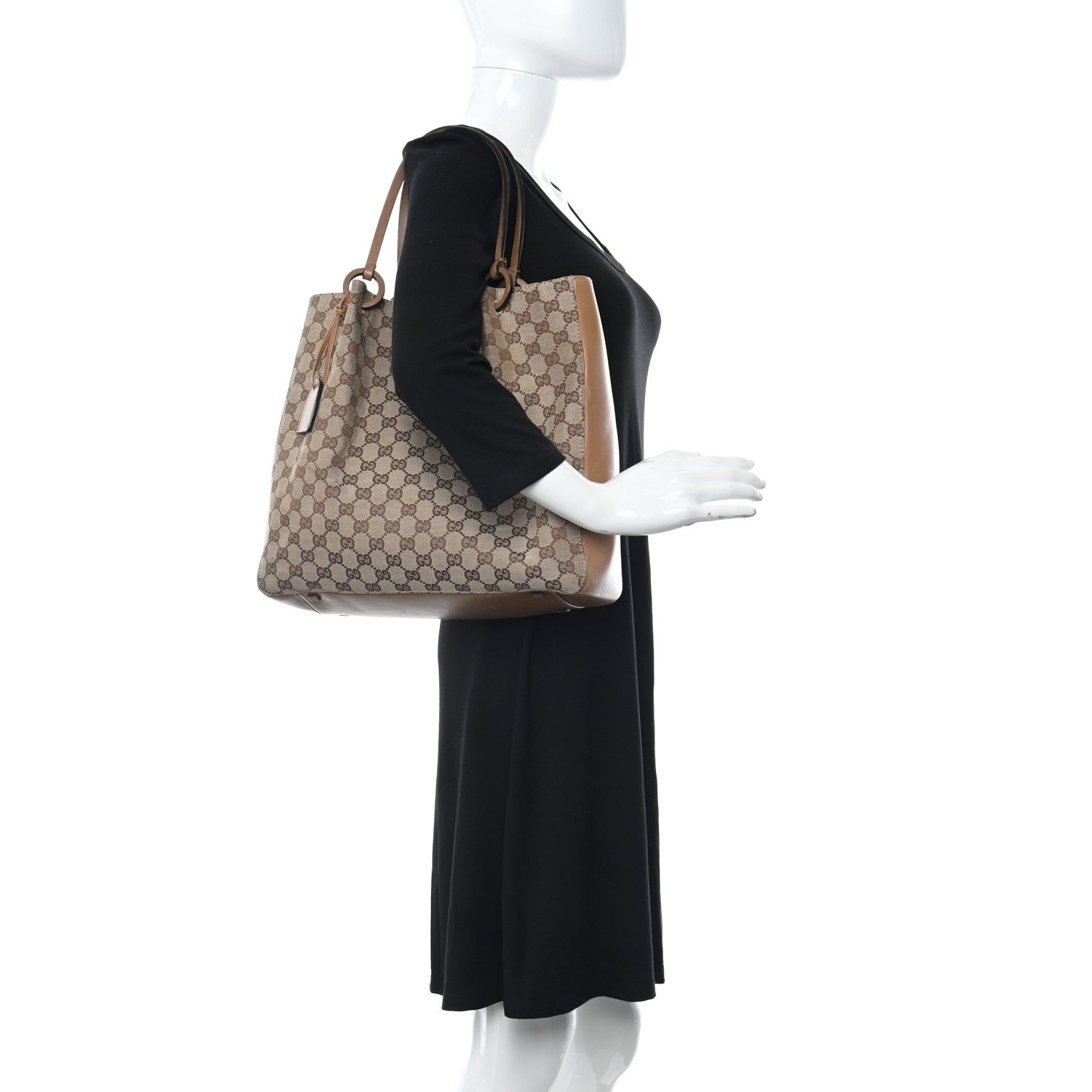Gucci Monogram Calfskin Tote Brown 2 of 15