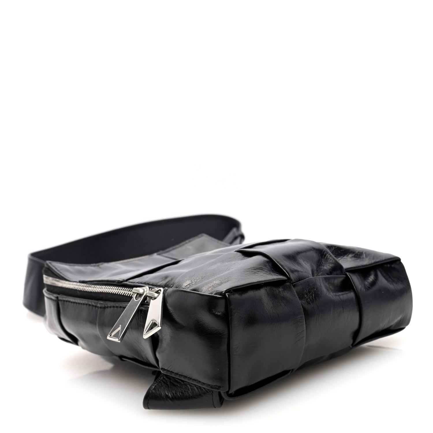 Bottega Veneta Paper Calfskin Intreccio Mini Cassette Sling Bag Black 4 of 10