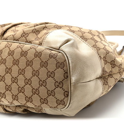Gucci Metallic Monogram Large Sukey Top Handle Bag Beige Gold 10 of 10