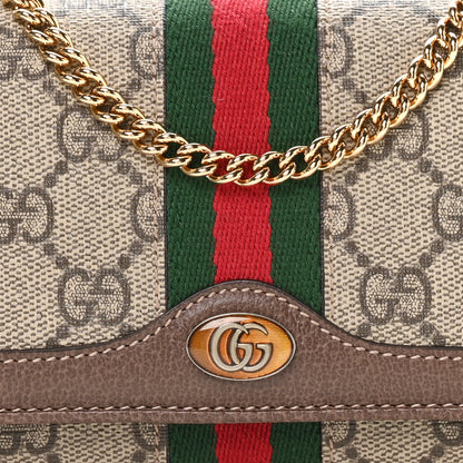 Gucci GG Supreme Monogram Web Ophidia Wallet On Chain Brown 9 of 12