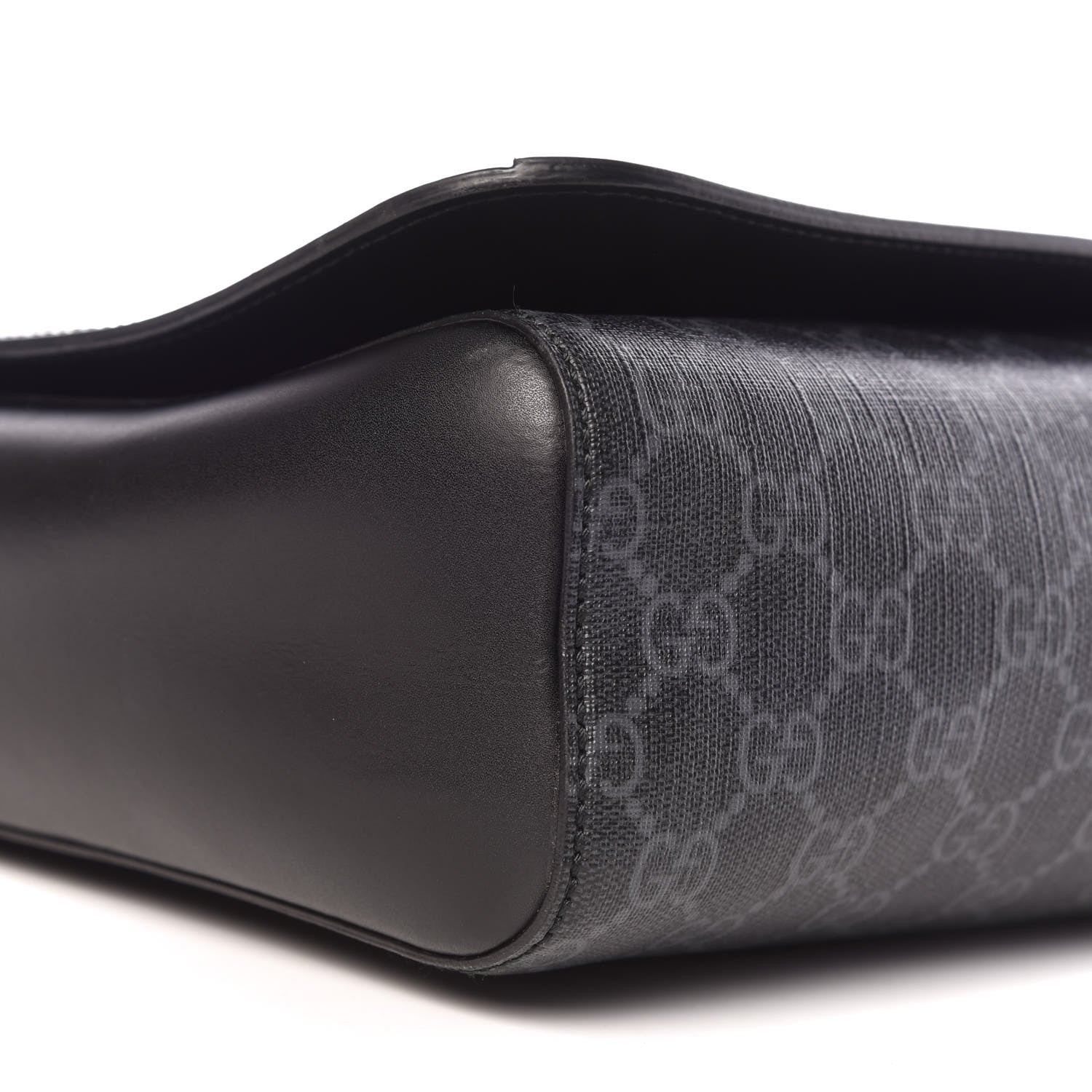 Gucci GG Supreme Monogram Web Flap Messenger Bag Black Grey 11 of 13