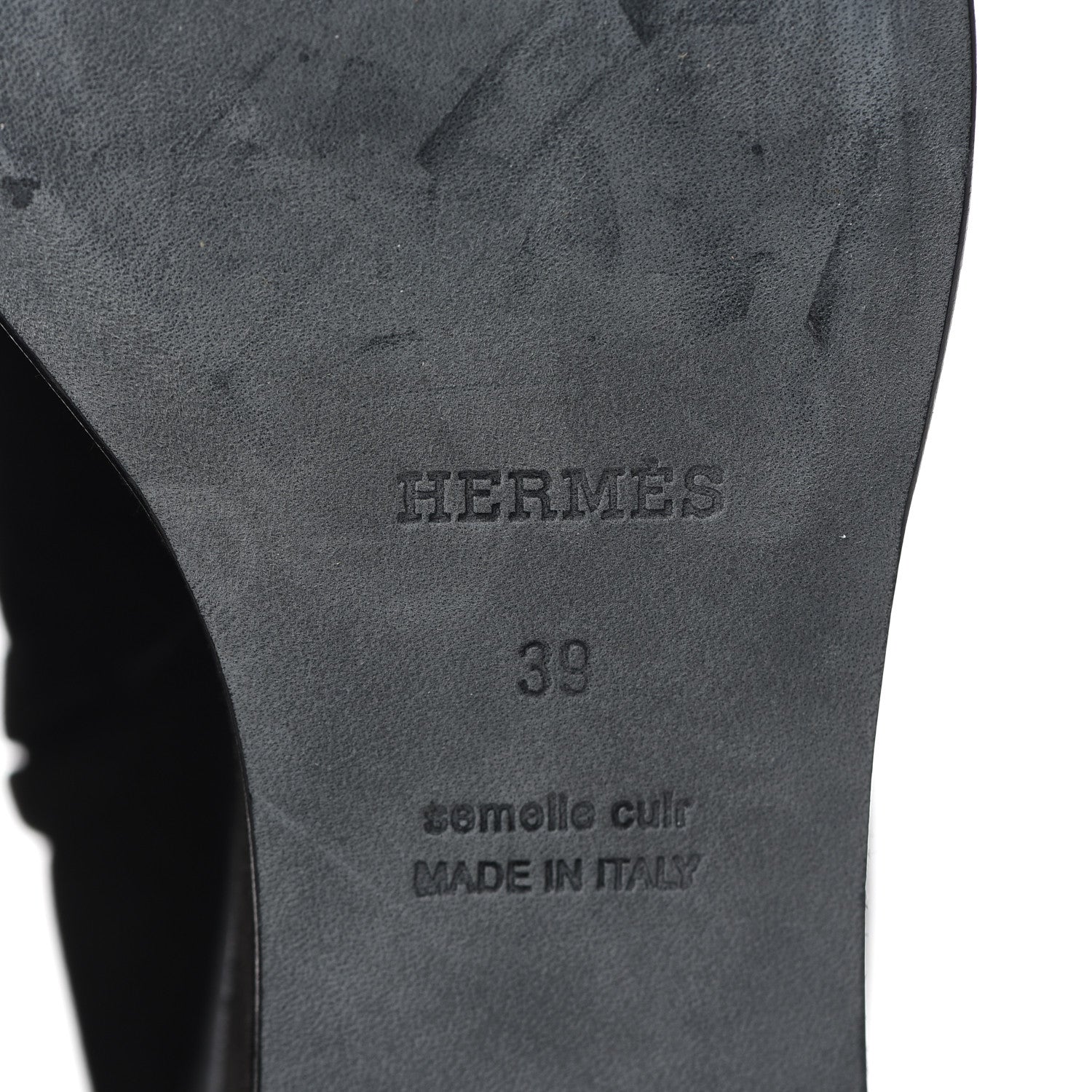 Hermes Suede Goatskin Womens Wedge Boot 39 Black 9 of 10