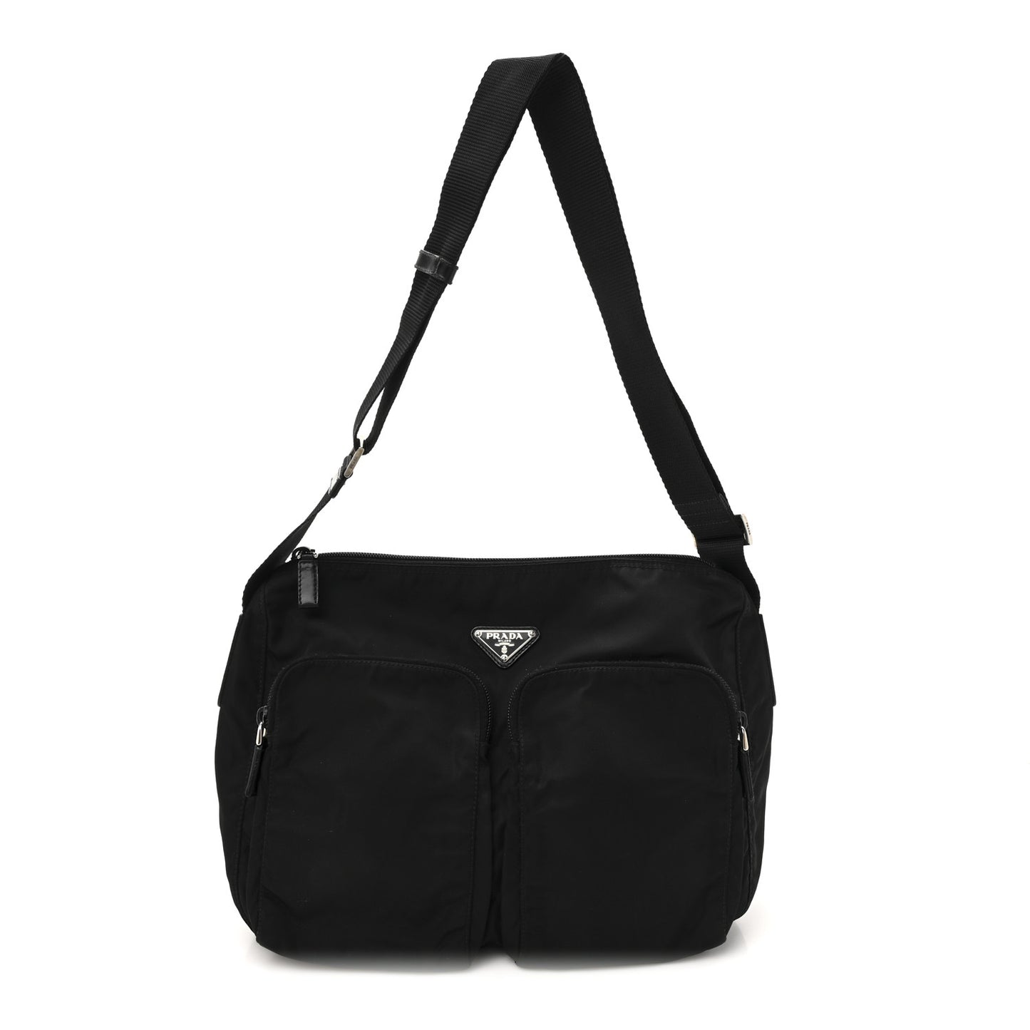 Nylon Vela Sport Messenger Bag Black