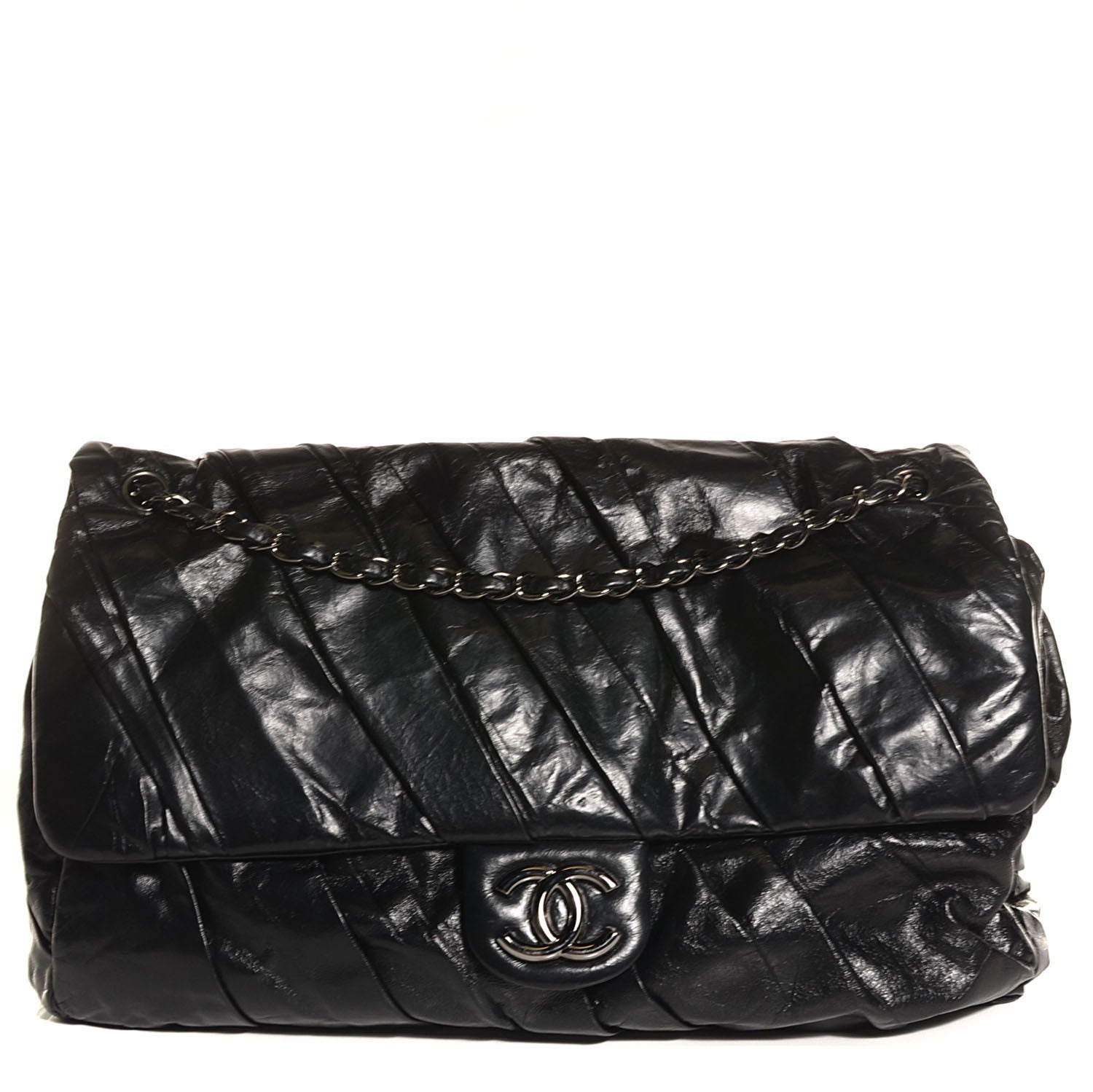 Chanel Glazed Calfskin Twisted Maxi Flap Black 1 of 7