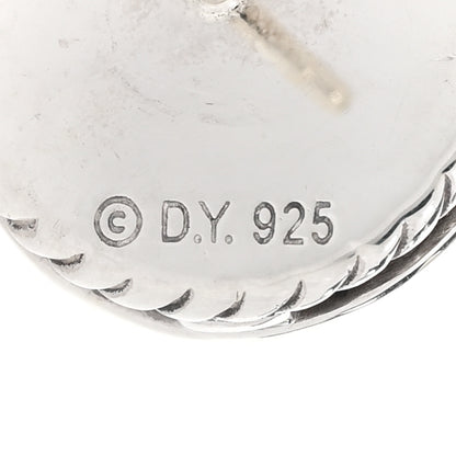 David Yurman Sterling Silver Diamond Prasiolite 8mm Cerise Earrings 4 of 4