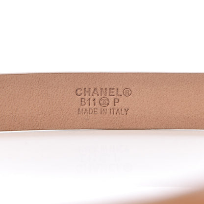 Chanel Patent CC Logo Skinny Belt 95 38 Beige 4 of 12