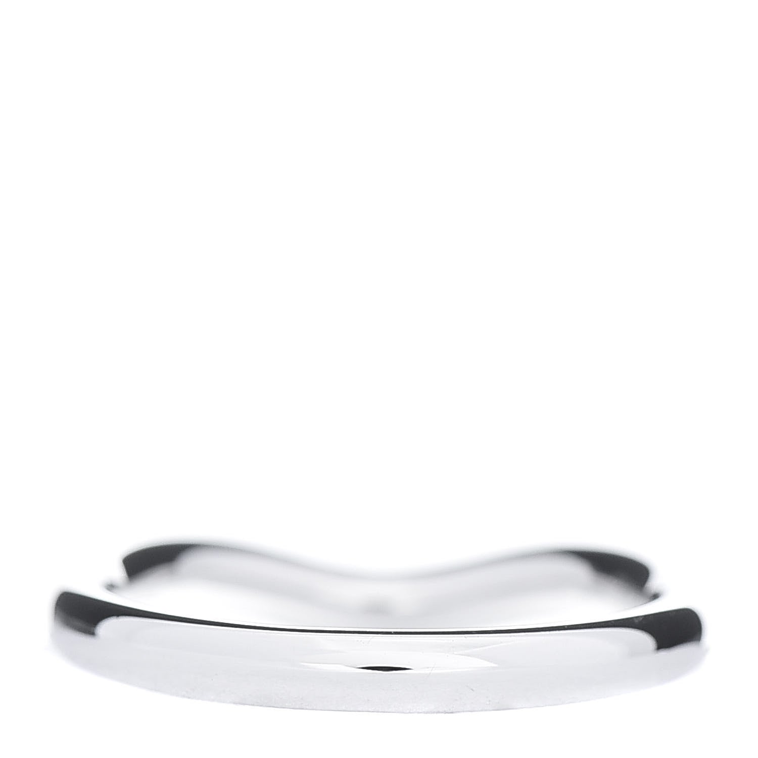 Tiffany Platinum Diamond Elsa Peretti Curved Wedding Band Ring 48 4.5 4 of 6