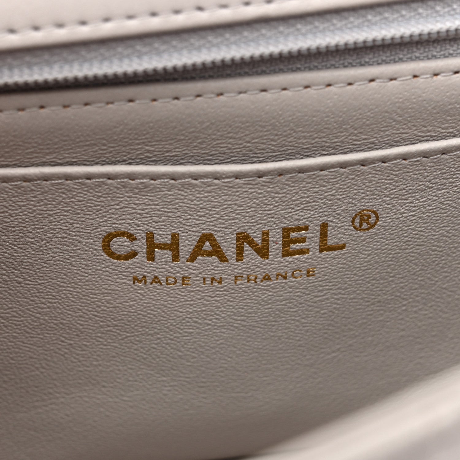 Chanel Lambskin Quilted Mini Top Handle Rectangular Flap Grey 6 of 13