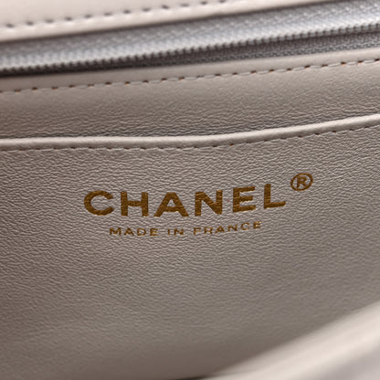Chanel Lambskin Quilted Mini Top Handle Rectangular Flap Grey 6 of 13