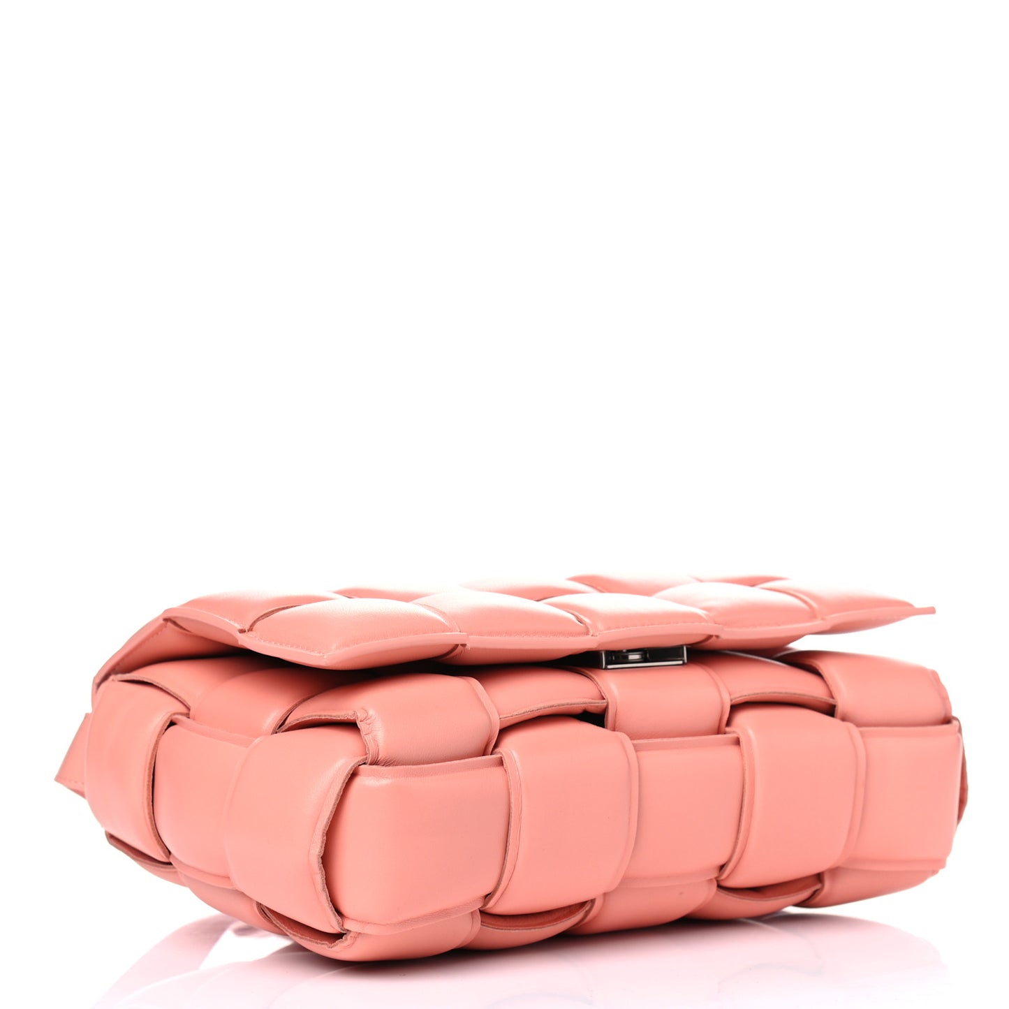Nappa Maxi Intreccio Padded Cassette Crossbody Bag Peachy