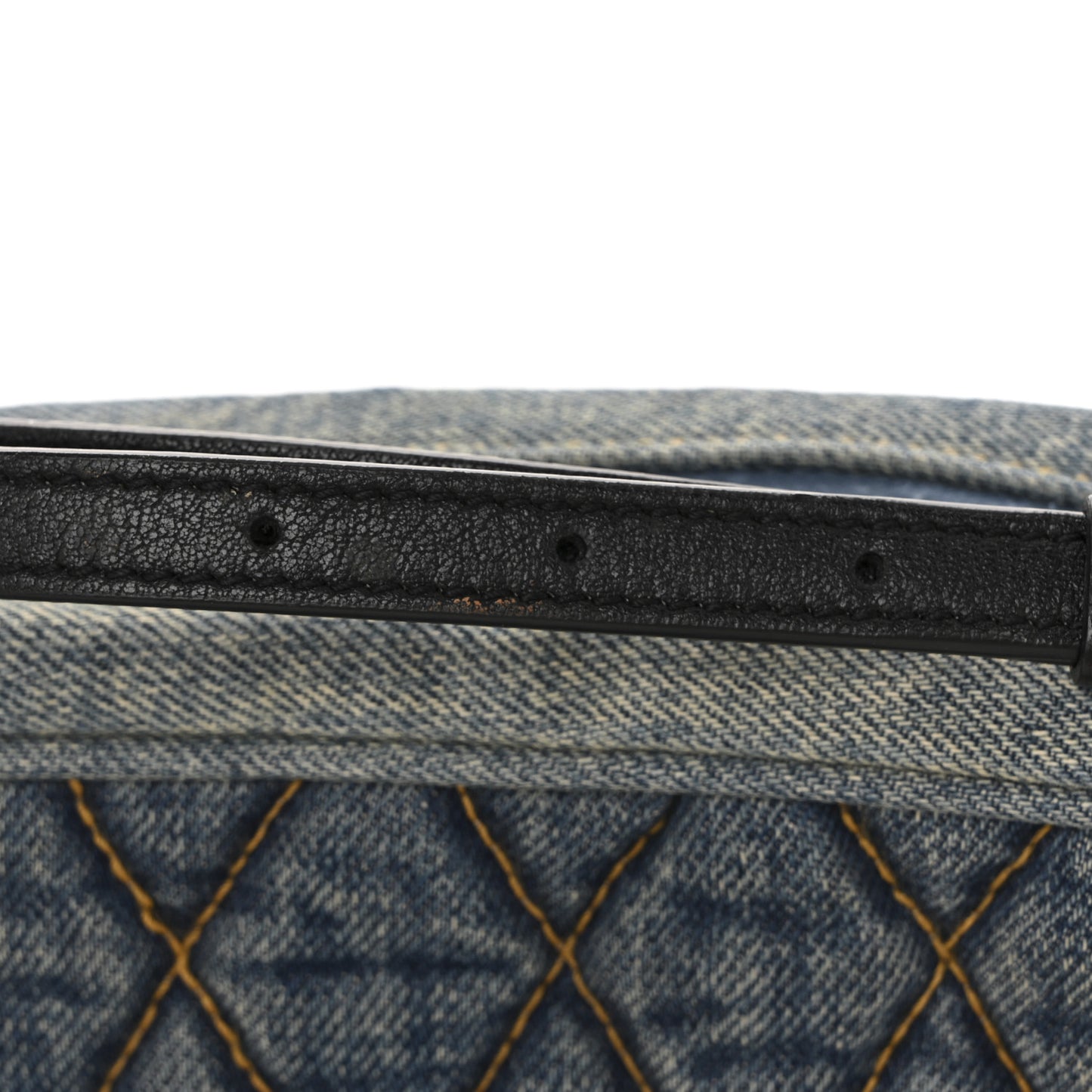 Denim Matelasse Quilted Summer Embroidered Classic Monogram Camera Bag Blue