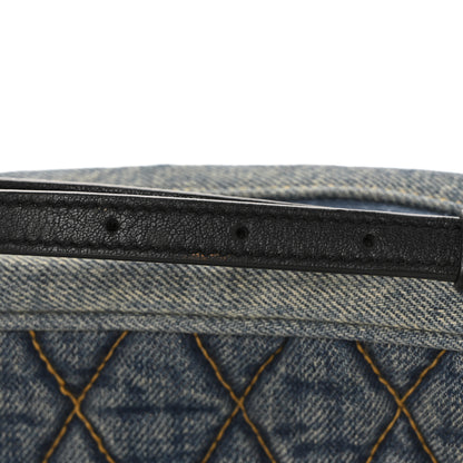 Saint Laurent Denim Matelasse Quilted Summer Embroidered Classic Monogram Camera Bag Blue 12 of 14