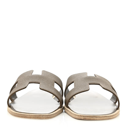 Hermes Epsom Oran Sandals 38 Etoupe 2 of 9