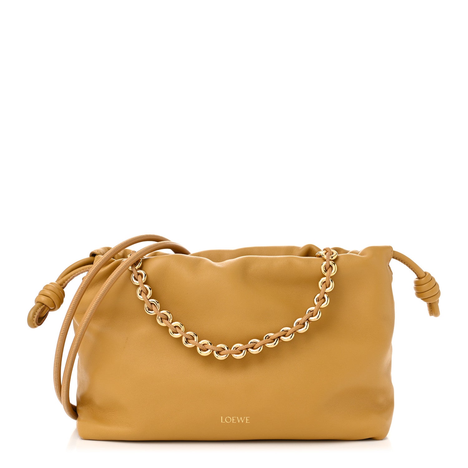 Loewe Mellow Nappa Medium Donut Chain Flamenco Knot Clutch Sahara 1 of 10