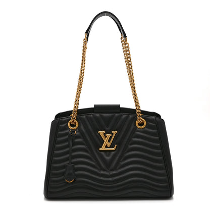 Louis Vuitton Calfskin New Wave Chain Tote Black 1 of 9